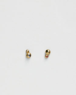 Dupli Studs with Tourmaline & Tanzanite