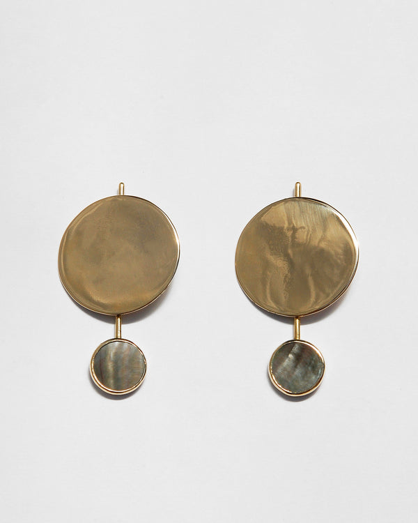 Filia Earrings in Grey Mother of Pearl