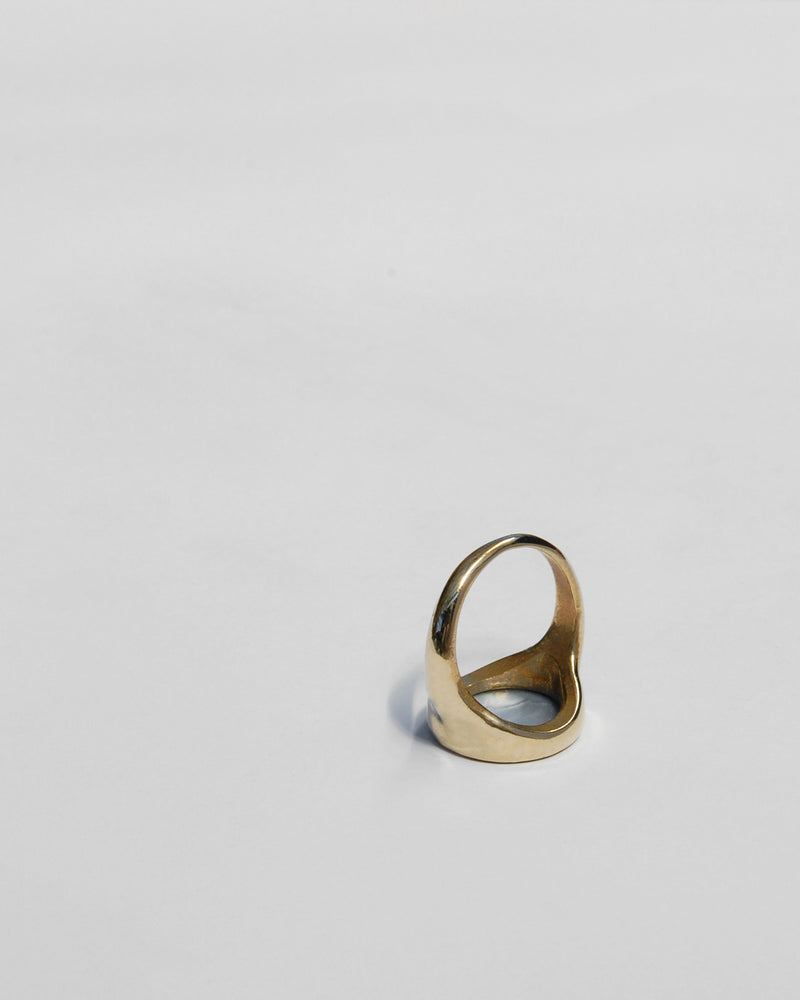 Lacuna Ring in Grey Mother of Pearl