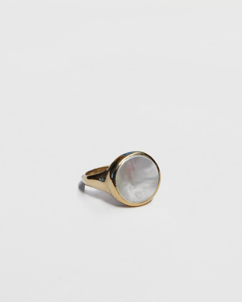 Lacuna Ring in Mother of Pearl