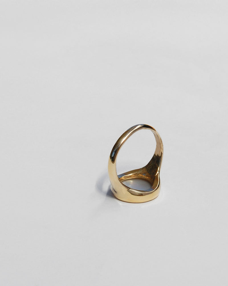 Lacuna Ring in Mother of Pearl