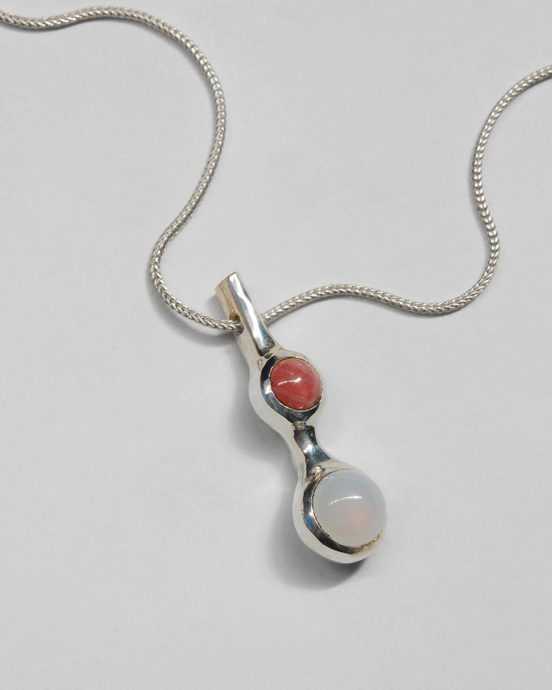 Soror Necklace in Chalcedony and Rhodochrosite