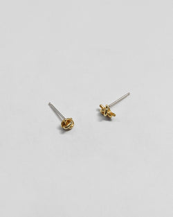 Tiny Knot Studs in Brass