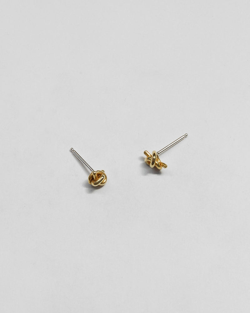 Tiny Knot Studs in Brass