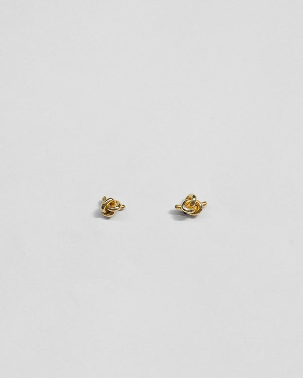 Tiny Knot Studs in Brass