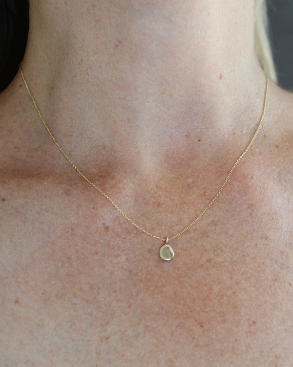 Tiny Drop Necklace in 14k Gold